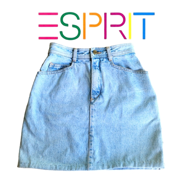 Esprit vintage 80s/90s 100% cotton denim miniskirt in size XS - Picture 1 of 8